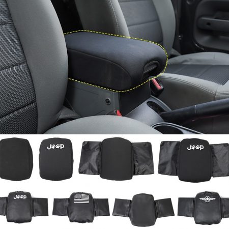 Jeep Wrangler, Car Armrest Storage Box Pad Cover Accessories, Year 07-10