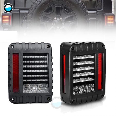 LED Taillight Brake, Reverse, Parking Stop Rear Lamp with DRL For 07-15 Jeep Wrangler CJ, JK, TJ, Replacement Tail - Light