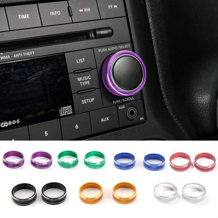Jeep Wrangler - Aluminum Alloy CD Decorative Cover Media Trim Switch, Trim CD Player Button for model JK 2007-2017