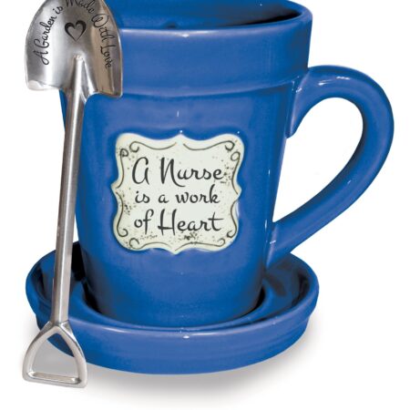 Blue "Nurse" Flower Pot Mug