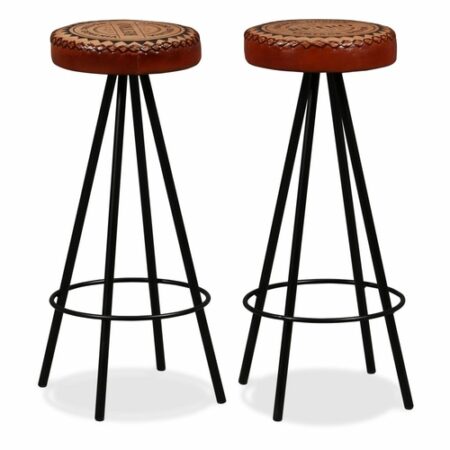 Real Leather Bar Stools (2 Pc.)