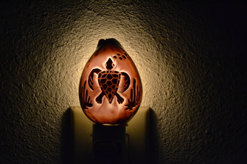 Carved Tiger Turtle Shell Nightlight