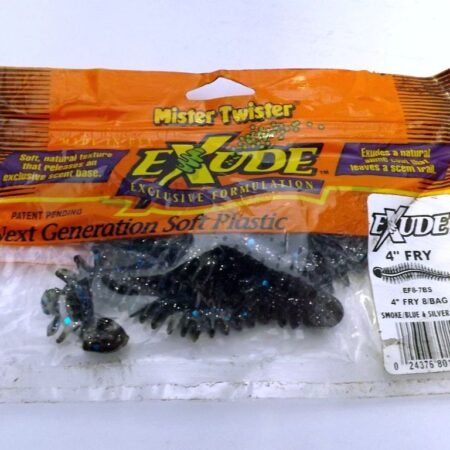 Mister Twister Exude Fry 4" 8bag Smoke Silver Blue Flake