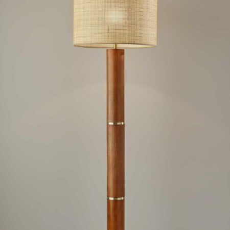 Walnut Wood Finish Floor Lamp