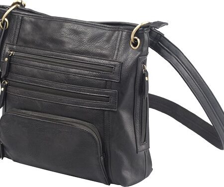 Bulldog Concealed Carry Purse - Large Cross Body (Black)