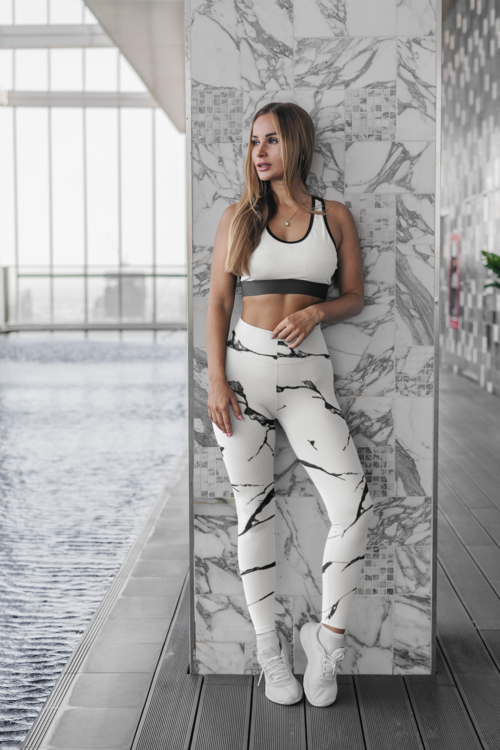 White Marble COMFORTI™ Fitness 2 Pc. Set
