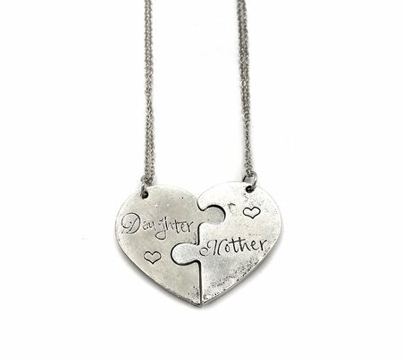 Mother Daughter Puzzle Piece Necklace