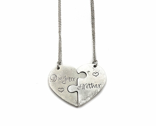 Mother Daughter Puzzle Piece Necklace