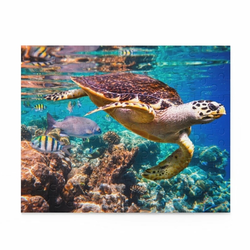 Jigsaw Puzzle, Underwater Sea Turtle (120, 252, 500-Pieces)
