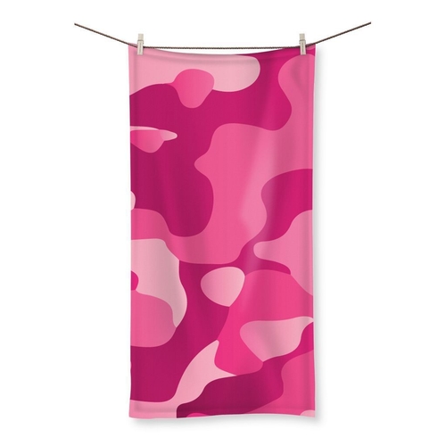 Pink Camo Beach Towel