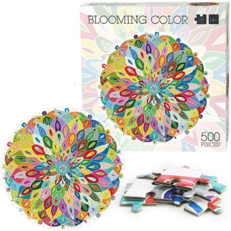 500 Pieces Blooming Color Puzzles for Adults and Kids