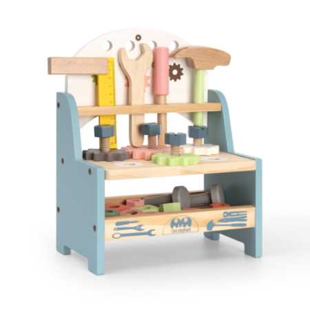 Mini Wooden Play Tool Workbench Set for Toddlers