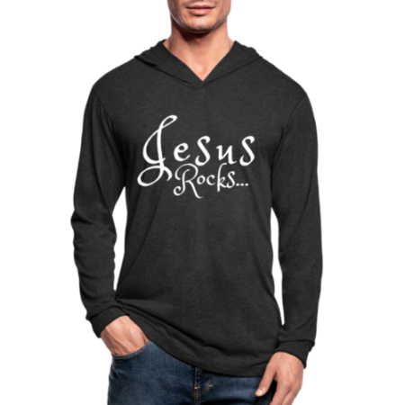 "Jesus Rocks" Long Sleeve Hooded Tee