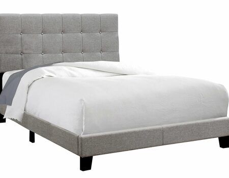 Full Size Grey Linen Bed