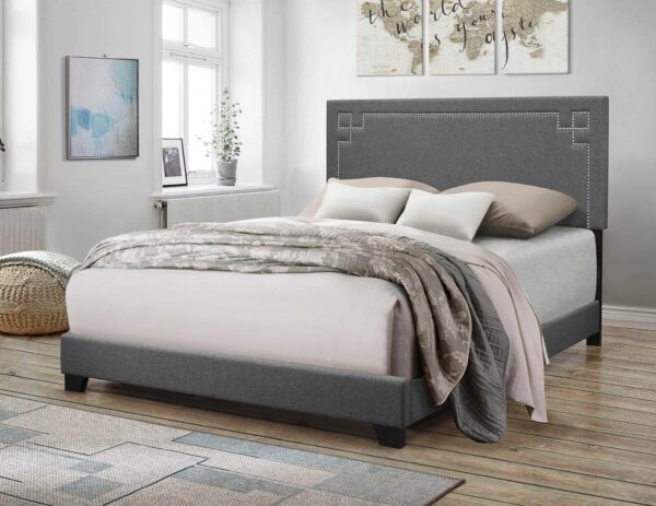 Gray Fabric Eastern King Bed