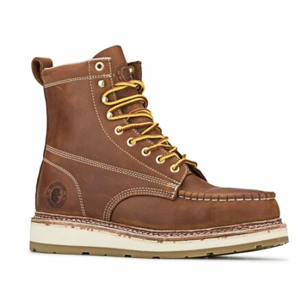 ROCKROOSTER Men's 6-inch Brown steel toe wedge work boots AP621