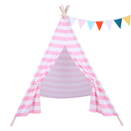 Indian Tent /Teepee - Pink and White Stripe