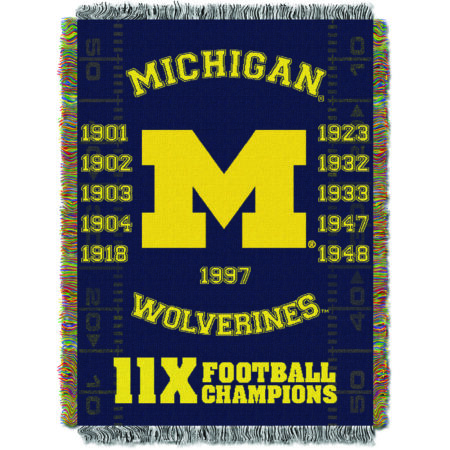 Michigan Official Collegiate Comemrative Woven Tapestry Throw
