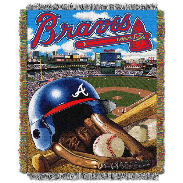 Atlanta Braves Official Major League Baseball - Home Field Advantage, Woven Tapestry Throw - 48 x 60 inches
