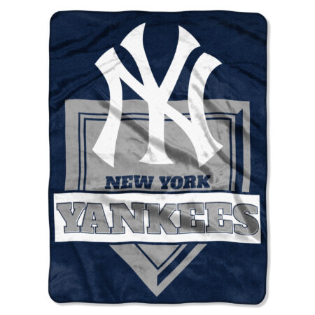 Yankees Official Major League Baseball- Home Plate, 60 x 80 - inch, Raschel Throw