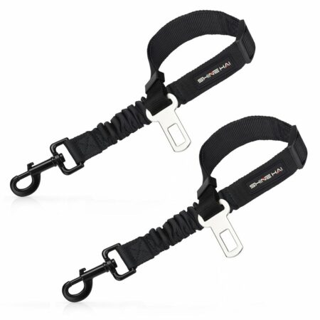 2 Pack Adjustable Dog Harness for Car Seatbelt Connector Restrain Tether for Pet