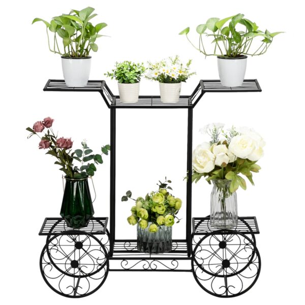 Artisasset Garden Cart Stand & Flower Pot Plant Holder Display Rack