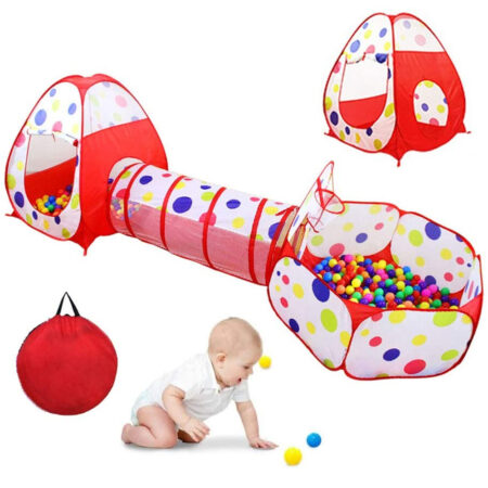 Kids Tent with Tunnel, Ball Pit Playhouse for Boys Girls