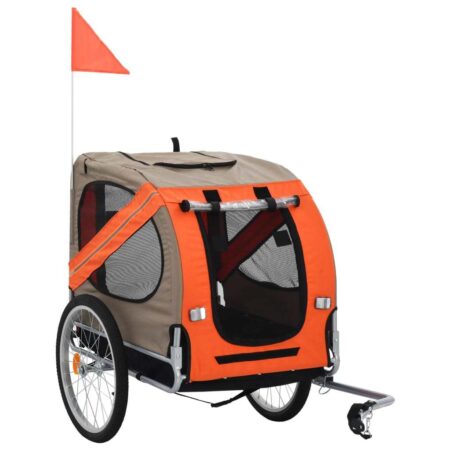 Dog Bike Trailer Orange And Brown - Brown