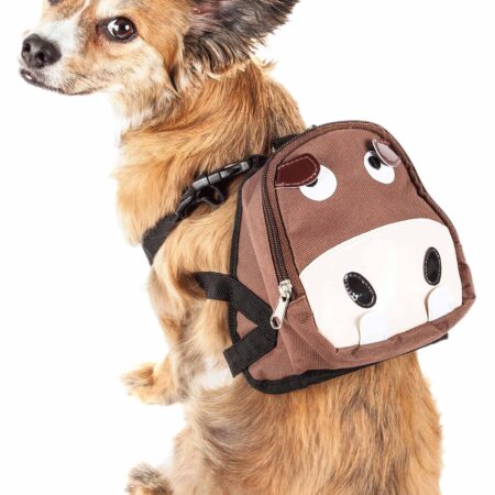 Pet Life, Mooltese, Large-pocketed Compartmental Dog Harness Backpack - Small