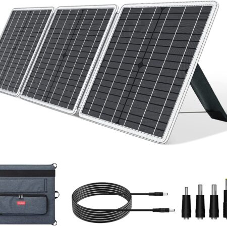 Gofort 60W 18V Portable Solar Panel, Foldable Solar Charger With USB, 18v DC, QC 3.0 Output