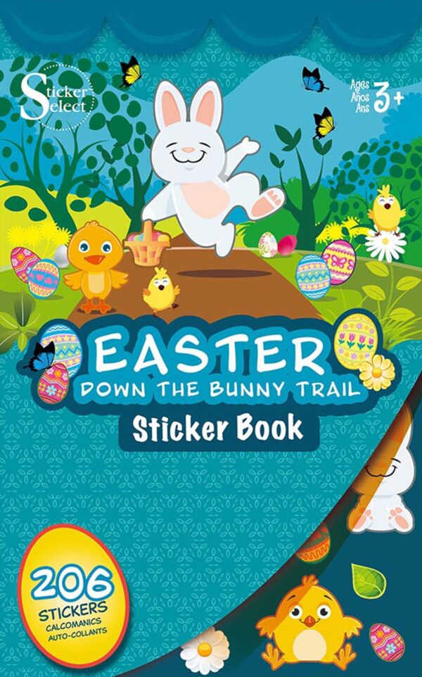 Sticker Book - Easter Bunny Trail" Themed, 206 total stickers