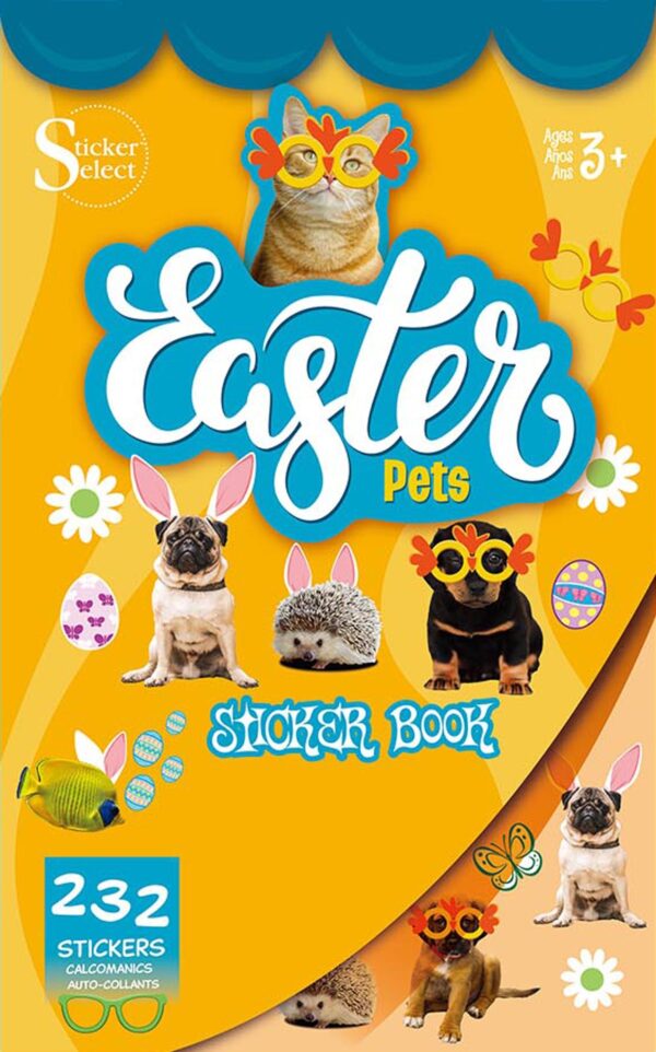 Sticker Book with Easter Pets Themed, 232 total stickers