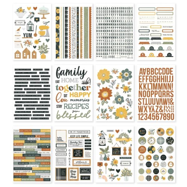 Sticker Book by Simple Stories - Hearth and Home, 12-sheets 652 total stickers