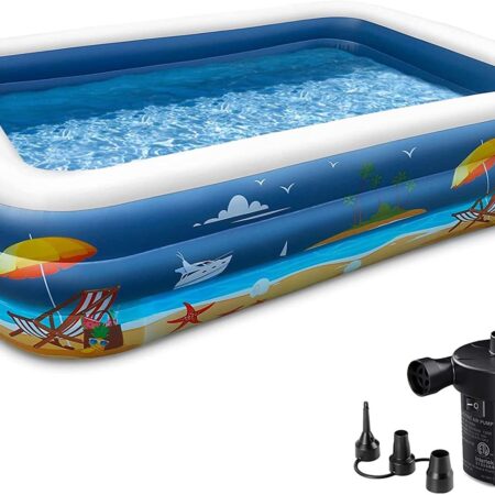 Funavo - 100 X 71 X 22 Full-sized Family Inflatable Swimming Pool - Blue