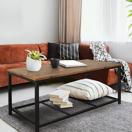 Trust made Coffee Table with Steel Frame and Storage