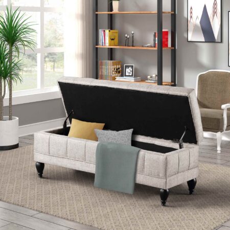 Unique Upholstered Storage Bench / Ottoman
