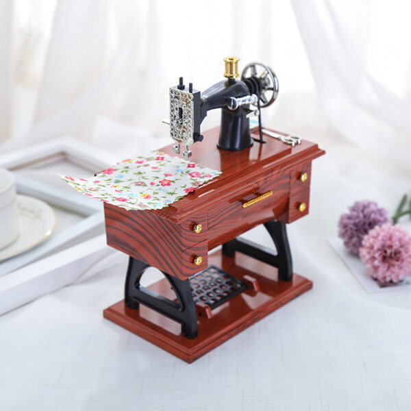 Antique Sewing Machine Elegant Music Box