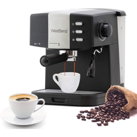 West Bend 55100 -15 Bar Pressure Pump Espresso Coffee Latte and Cappuccino Maker