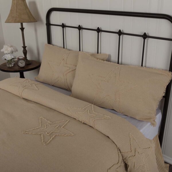 Burlap Vintage Star King Sham 21x37