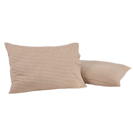 Ozark Red Ticking Stripe Standard Pillowcase Set of 2 21 x 30