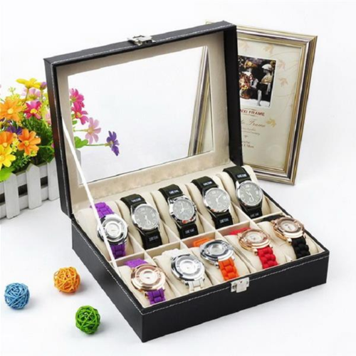 10 Compartment High-grade Leather Watch Collection Storage Box