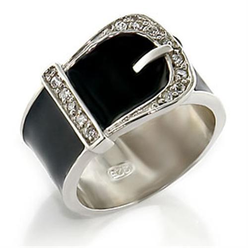 High-Polished 925 Sterling Silver Ring with Top Grade Crystal