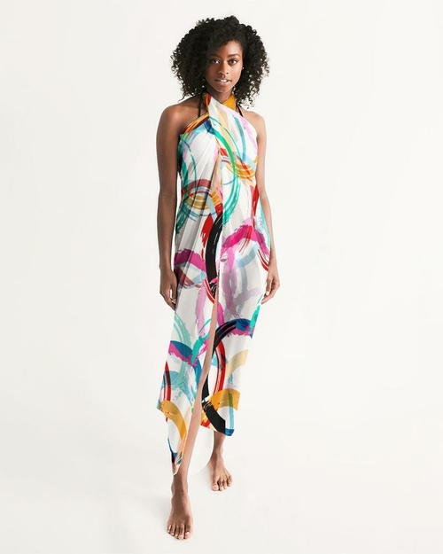 Sheer Circular Multicolor Swimsuit Cover Up