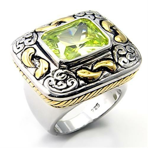 Reverse Two-Tone 925 Sterling Silver Ring with AAA Grade