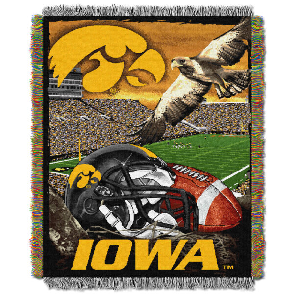 Iowa Official Collegiate "home Field Advantage" Woven Tapestry Throw