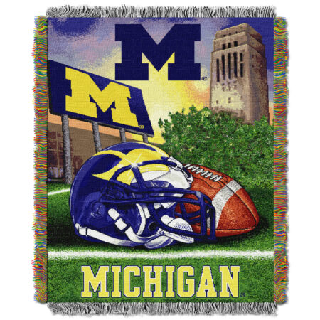 Michigan Official Collegiate "Home Field Advantage" Woven Tapestry Throw