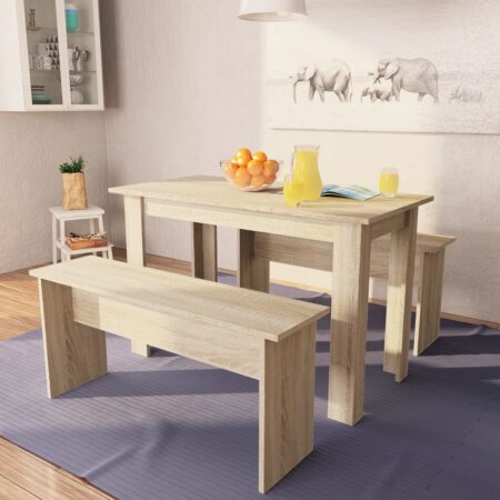 Dining Table And Benches (3 Pieces)