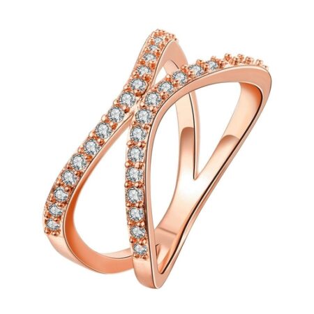 18K Rose Gold Plated Éliane Abstract Pave Ring