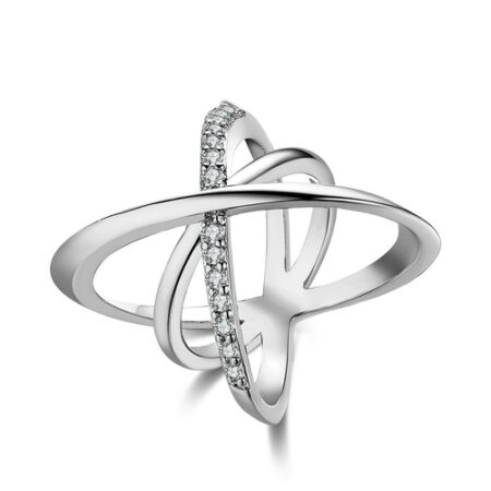 18K White Gold-Plated Valeria Pave Ring