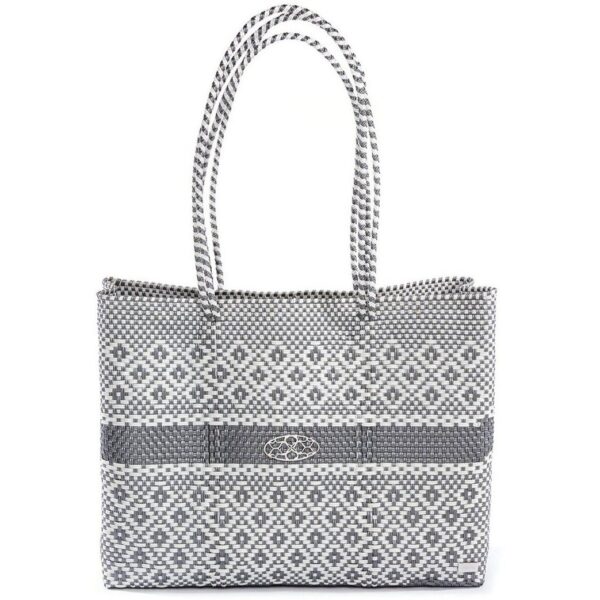 Silver Aztec Travel Tote Bag with Clutch